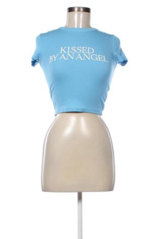 Damen T-Shirt Bershka, Größe XS, Farbe Blau, Preis 8,70 €