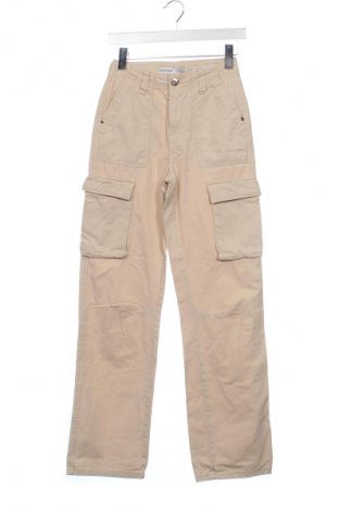 Pantaloni de femei Bershka, Mărime XS, Culoare Bej, Preț 77,17 Lei