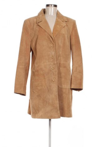 Damski skórzany płaszcz Alba Moda, Rozmiar XL, Kolor Beżowy, Cena 609,99 zł