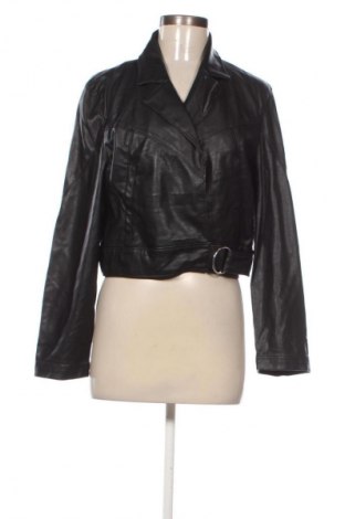 Geacă de piele pentru femei Bershka, Mărime M, Culoare Negru, Preț 200,99 Lei