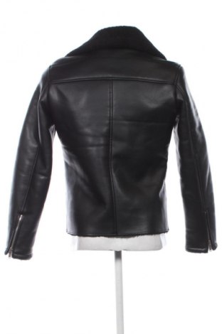 Мъжко кожено яке Zara Man, Размер M, Цвят Черен, Цена 83,63 лв.