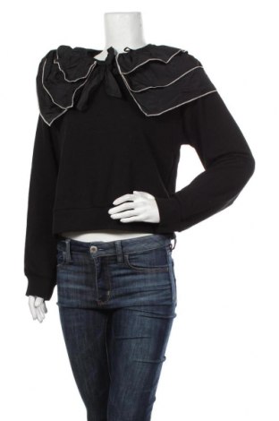 Дамска блуза Zara, Размер S, Цвят Черен, Полиестер, памук, еластан, Цена 33,00 лв.