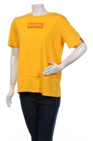 Γυναικείο t-shirt Superdry, Μέγεθος L, Χρώμα Κίτρινο, Βαμβάκι, Τιμή 20,36 €