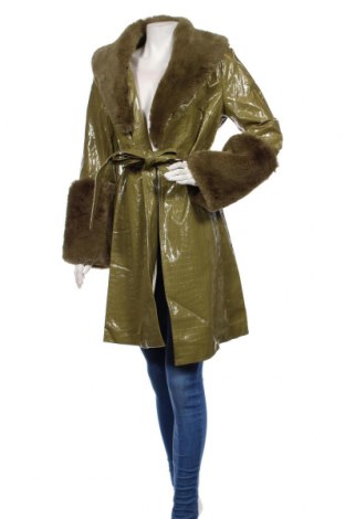 Дамско палто Jayley, Размер M, Цвят Зелен, Еко кожа, Цена 377,30 лв.