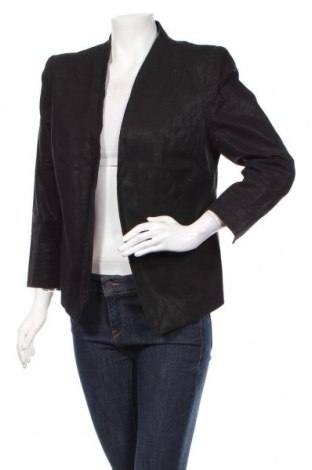 Дамско сако H&M, Размер XL, Цвят Черен, 55% лен, 45% памук, Цена 28,80 лв.