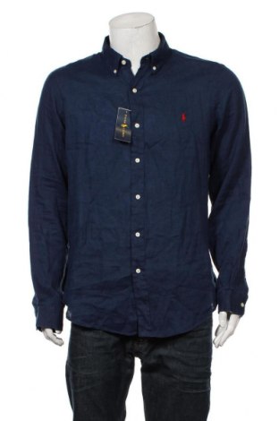 Мъжка риза Ralph Lauren, Размер L, Цвят Син, Лен, Цена 145,20 лв.