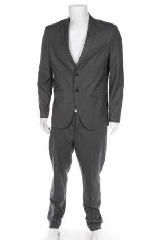 Мъжки костюм Selected Homme, Размер L, Цвят Сив, 50% полиестер, 50% вискоза, Цена 106,12 лв.