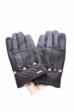Ръкавици Silvian Heach, Цвят Черен, Естествена кожа, Цена 126,75 лв.