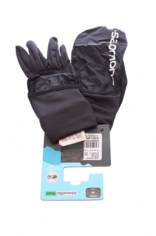 Ръкавици за зимни спортове Salomon, Цвят Черен, 91% полиестер, 9% еластан, Цена 59,25 лв.