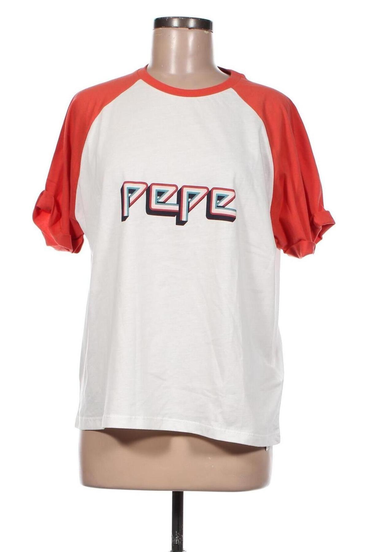 Γυναικείο t-shirt Pepe Jeans, Μέγεθος L, Χρώμα Λευκό, Βαμβάκι, Τιμή 40,72 €