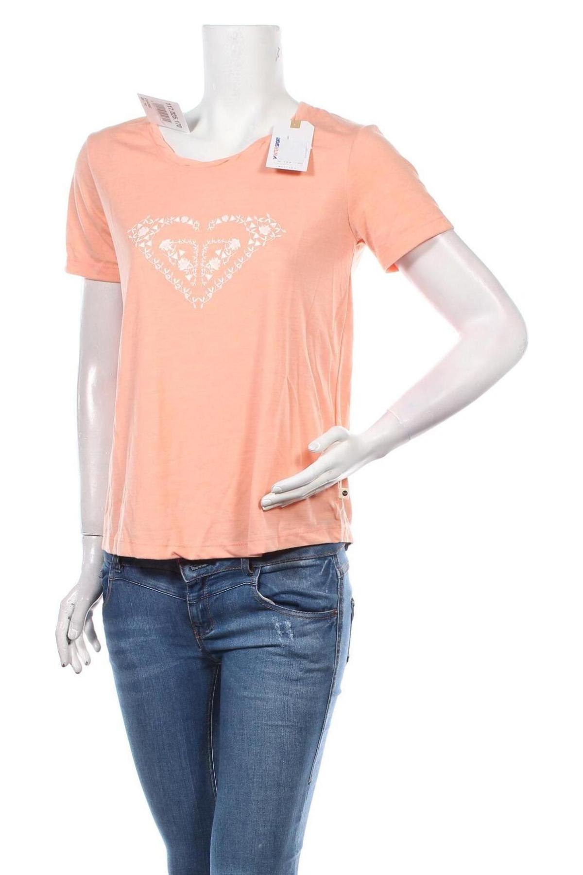 Γυναικείο t-shirt Roxy, Μέγεθος M, Χρώμα Πορτοκαλί, 65% πολυεστέρας, 35% βισκόζη, Τιμή 17,78 €