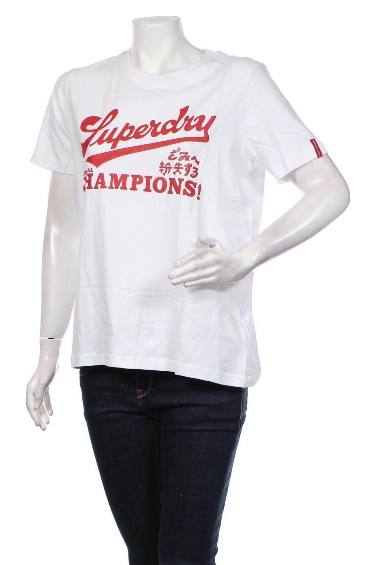 Γυναικείο t-shirt Superdry, Μέγεθος M, Χρώμα Λευκό, Βαμβάκι, Τιμή 20,36 €