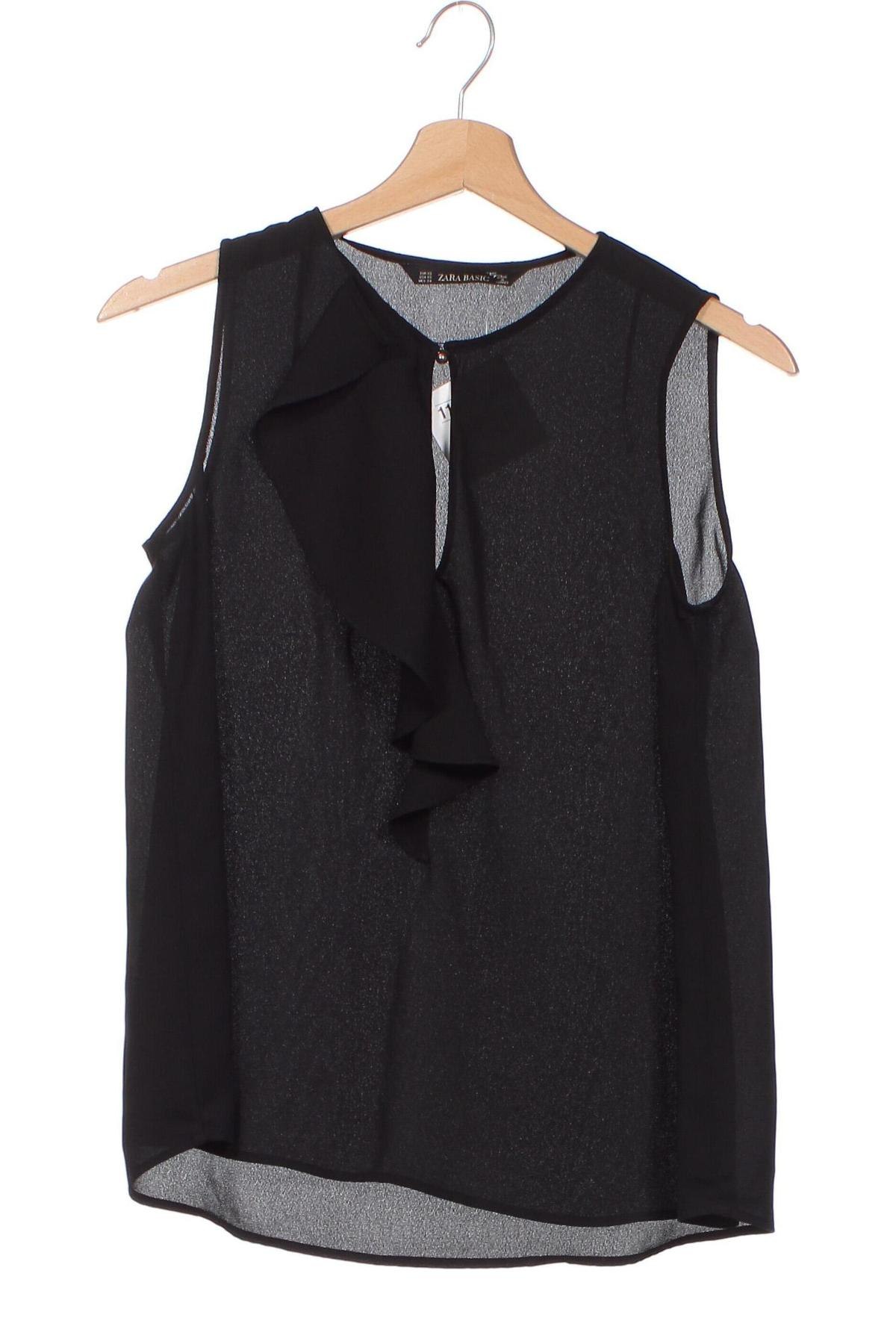 Γυναικείο αμάνικο μπλουζάκι Zara, Μέγεθος XS, Χρώμα Μαύρο, Τιμή 12,99 €