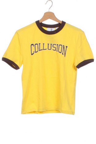 Γυναικείο t-shirt Collusion, Μέγεθος S, Χρώμα Κίτρινο, Τιμή 15,98 €