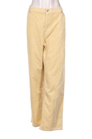 Pantaloni de velvet de femei Monki, Mărime XXL, Culoare Galben, Preț 38,68 Lei