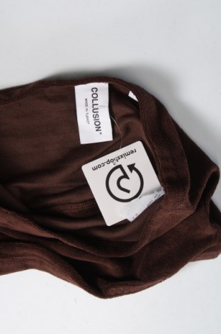Γυναικείο αμάνικο μπλουζάκι Collusion, Μέγεθος S, Χρώμα Καφέ, Τιμή 3,90 €