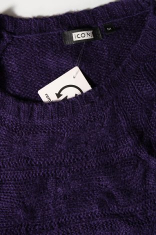 Γυναικείο πουλόβερ ICON, Μέγεθος M, Χρώμα Βιολετί, Τιμή 2,18 €