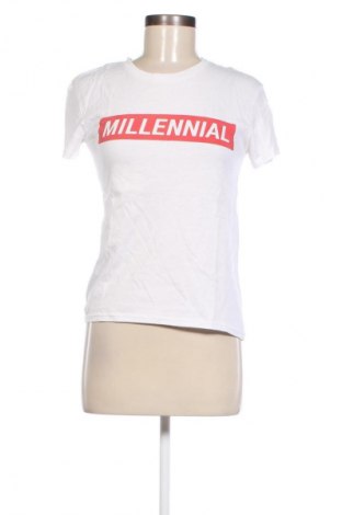 Γυναικείο t-shirt Bershka, Μέγεθος XS, Χρώμα Λευκό, Τιμή 4,49 €