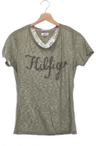 Damski T-shirt Hilfiger Denim, Rozmiar XS, Kolor Zielony, Cena 78,40 zł