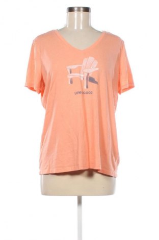 Damen T-Shirt Life Is Good, Größe L, Farbe Orange, Preis 4,99 €