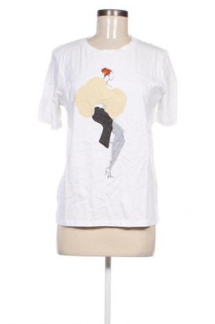 Γυναικείο t-shirt Zara, Μέγεθος M, Χρώμα Λευκό, Τιμή 4,29 €