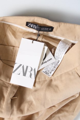 Дамски панталон Zara, Размер XS, Цвят Бежов, Цена 38,79 лв.