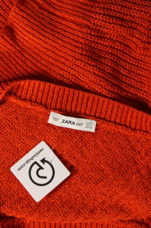 Дамски пуловер Zara Knitwear, Размер S, Цвят Оранжев, Цена 18,99 лв.