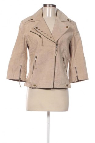 Damen Lederjacke, Größe L, Farbe Beige, Preis 30,99 €