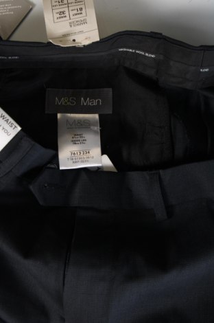 Мъжки панталон Marks & Spencer, Размер S, Цвят Син, Цена 40,99 лв.