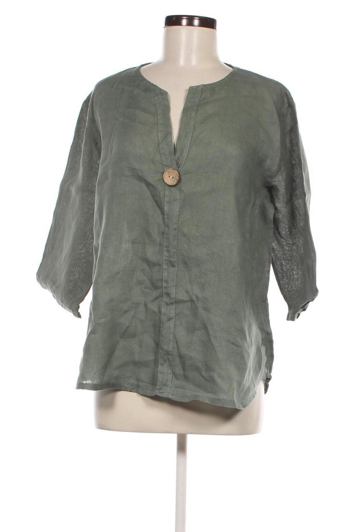 Damen Shirt Puro Lino, Größe L, Farbe Grün, Preis € 10,99