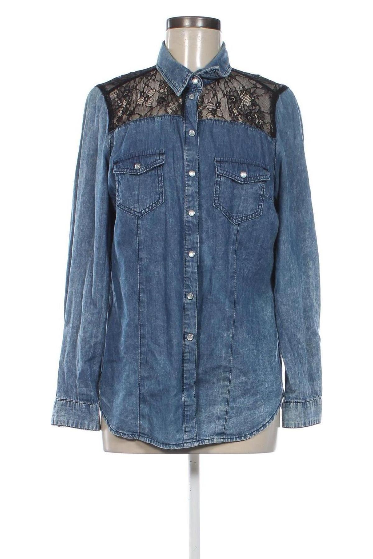 Damenbluse Denim Co., Größe L, Farbe Blau, Preis € 5,49