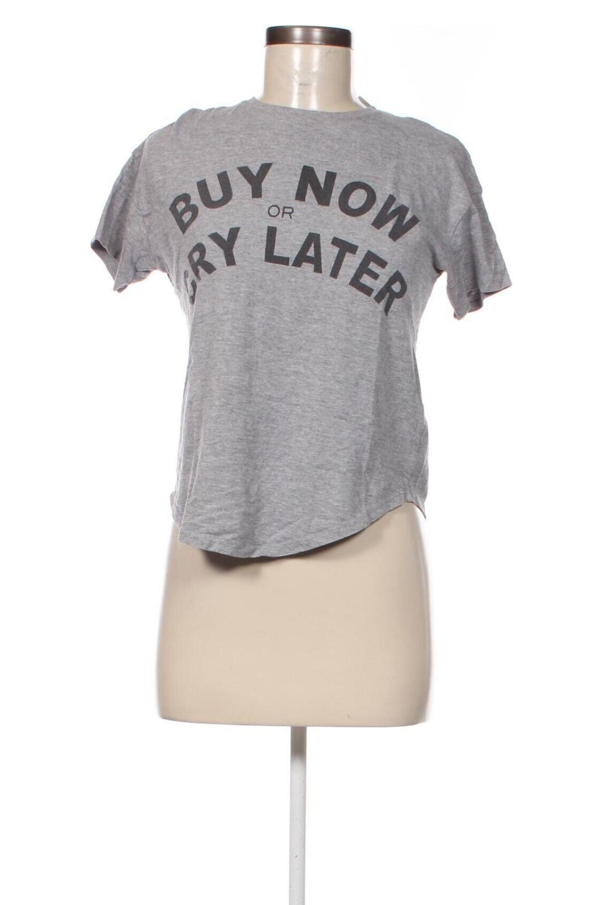 Γυναικείο t-shirt Bershka, Μέγεθος XS, Χρώμα Γκρί, Τιμή 3,99 €