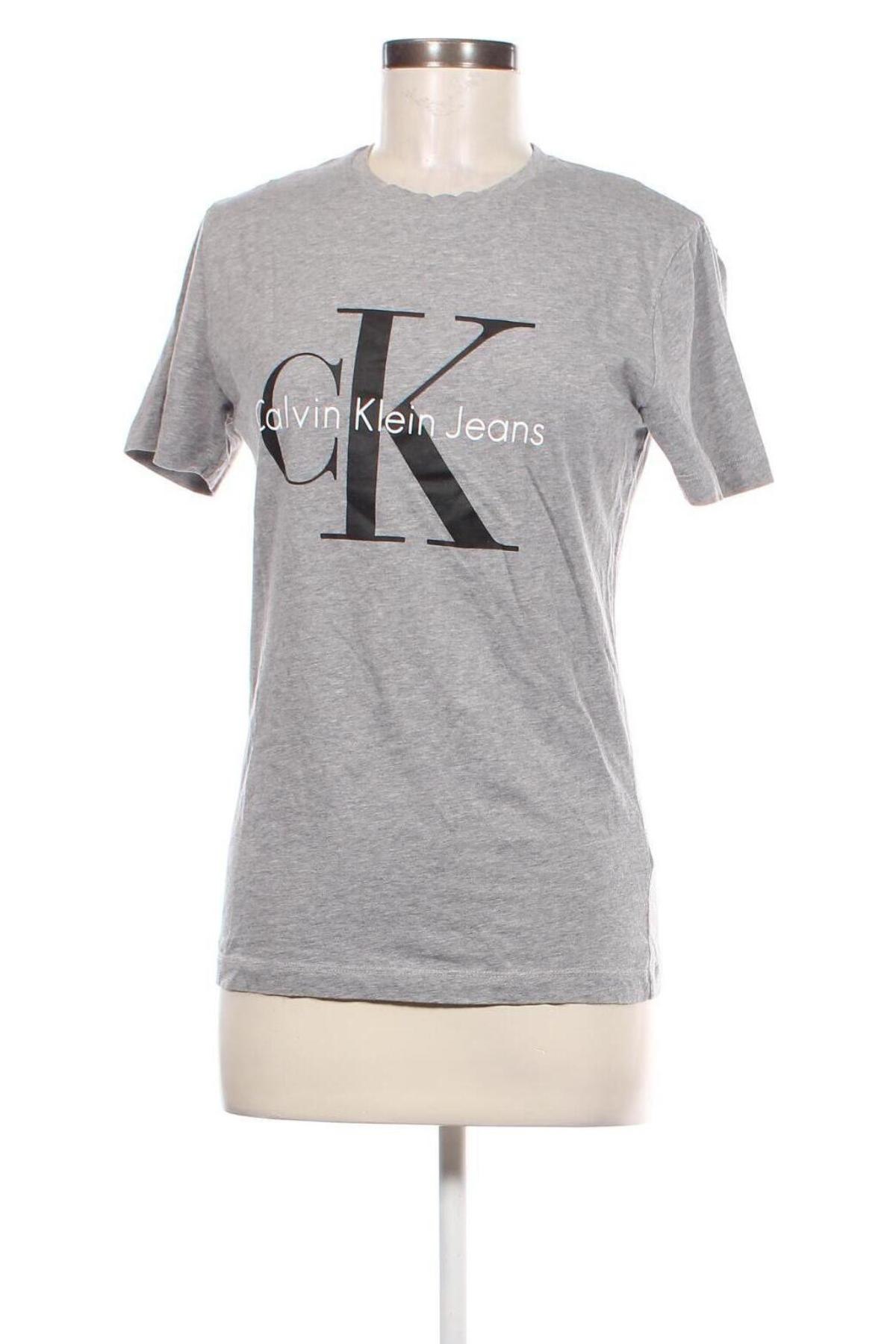 Γυναικείο t-shirt Calvin Klein Jeans, Μέγεθος S, Χρώμα Γκρί, Τιμή 35,99 €