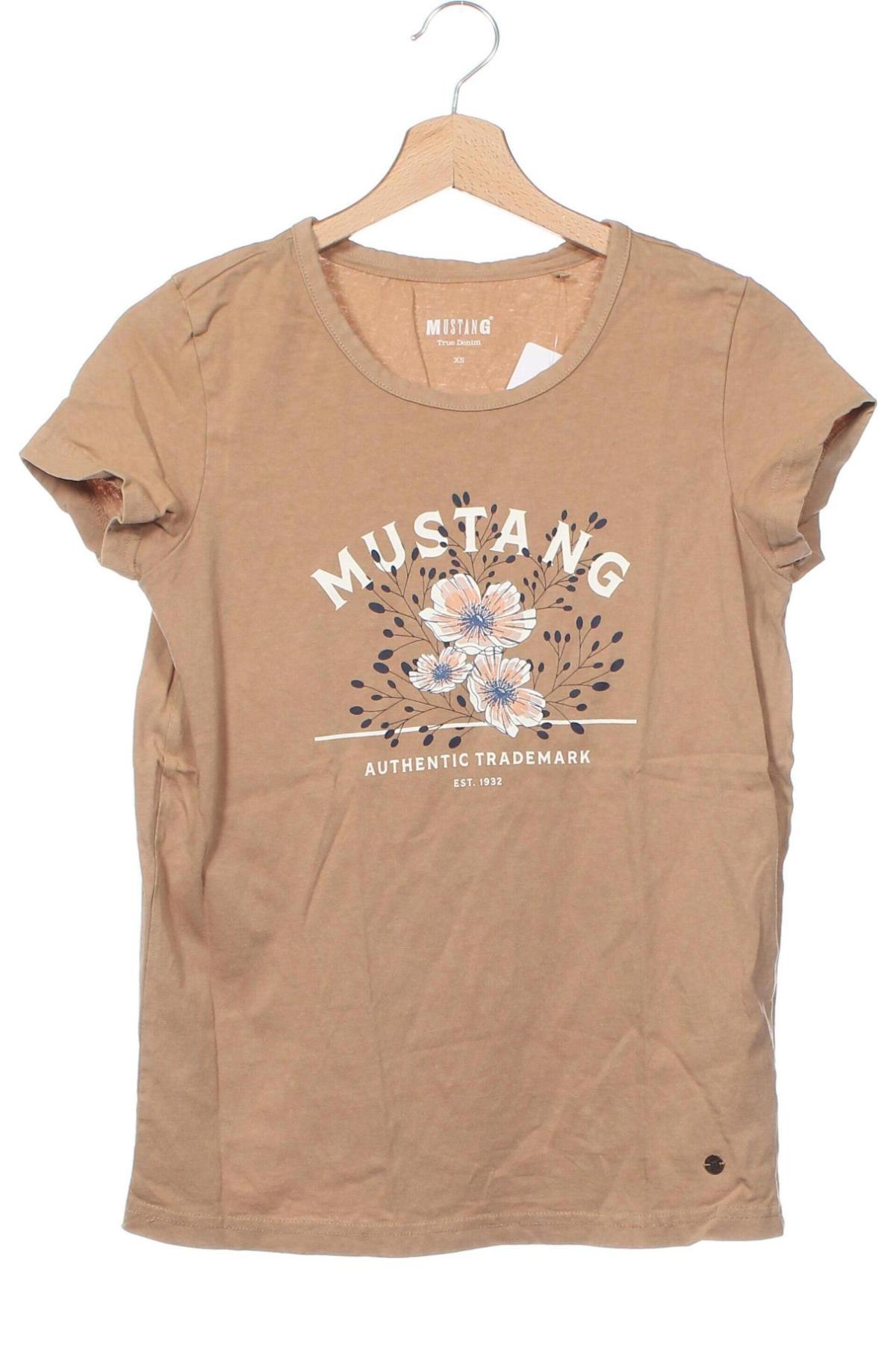 Tricou de femei Mustang, Mărime XS, Culoare Bej, Preț 23,99 Lei