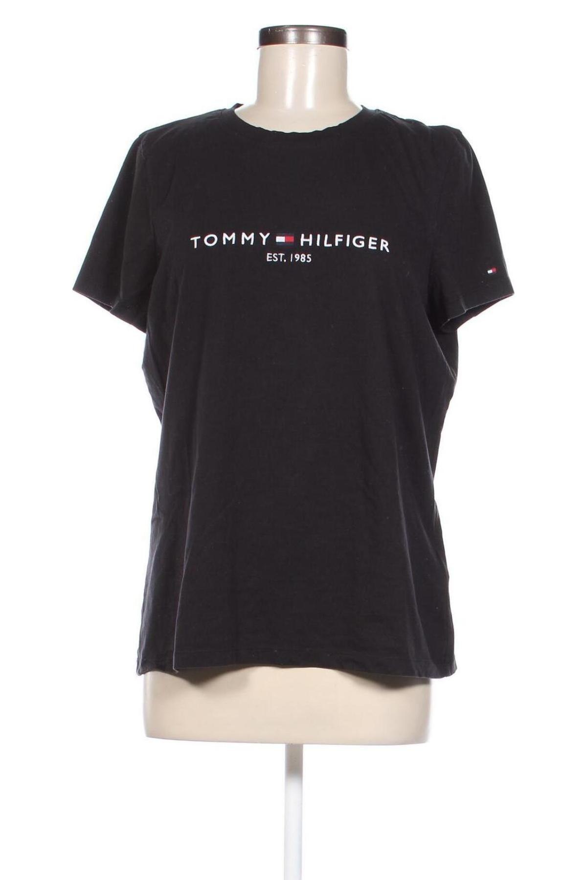 Damski T-shirt Tommy Hilfiger, Rozmiar XXL, Kolor Czarny, Cena 262,99 zł