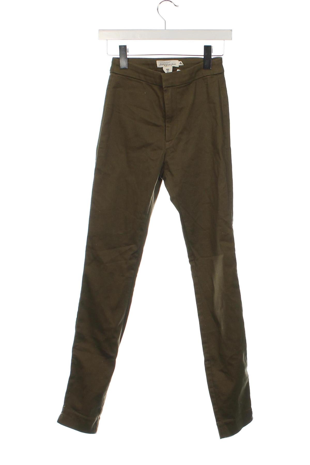 Pantaloni de femei H&M L.O.G.G., Mărime XS, Culoare Verde, Preț 33,99 Lei