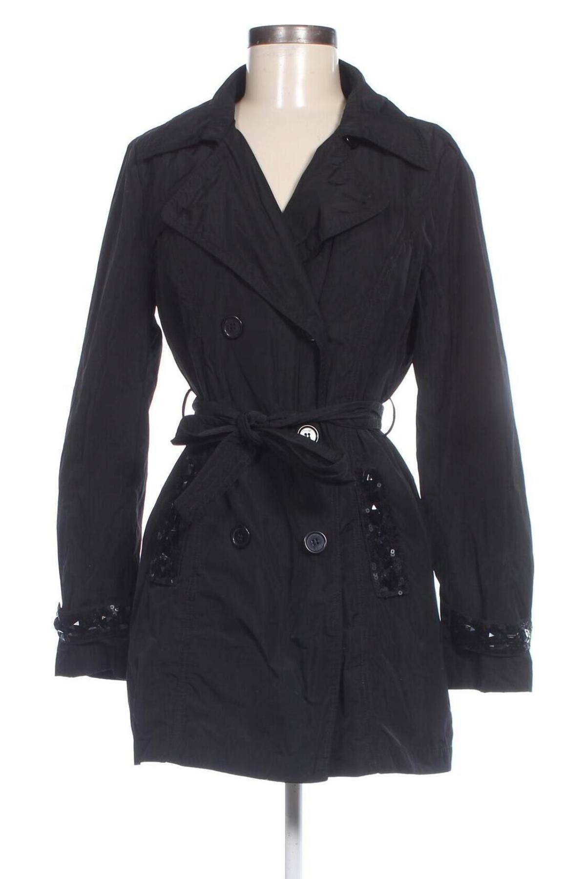 Trench de femei, Mărime L, Culoare Negru, Preț 223,99 Lei