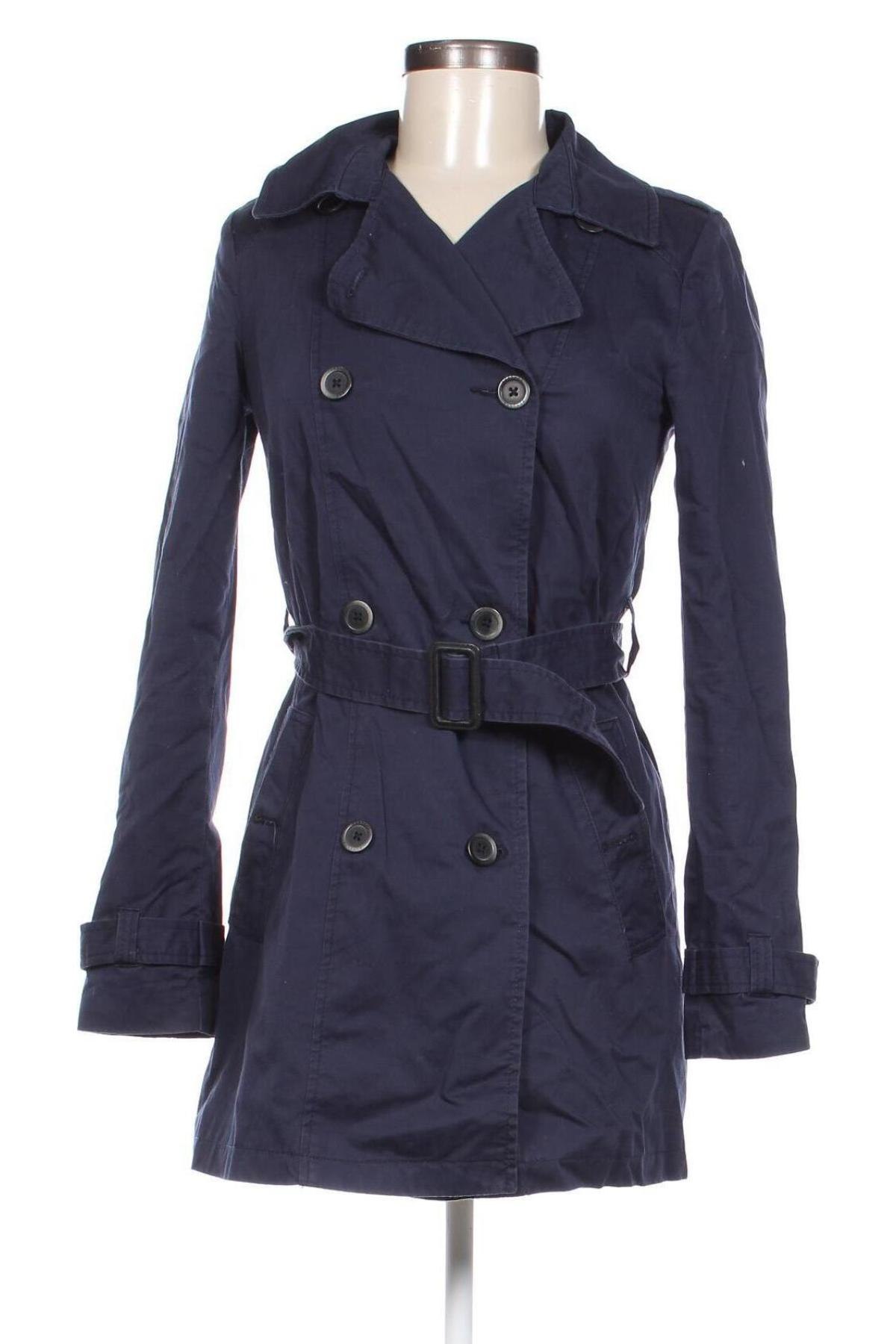 Damen Trenchcoat Bershka, Größe S, Farbe Blau, Preis 19,49 €