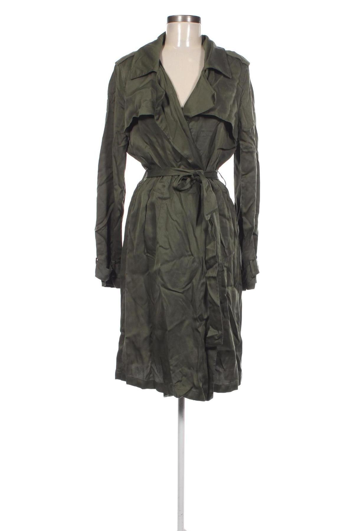 Damen Trench Coat Promod, Größe L, Farbe Grün, Preis € 66,99