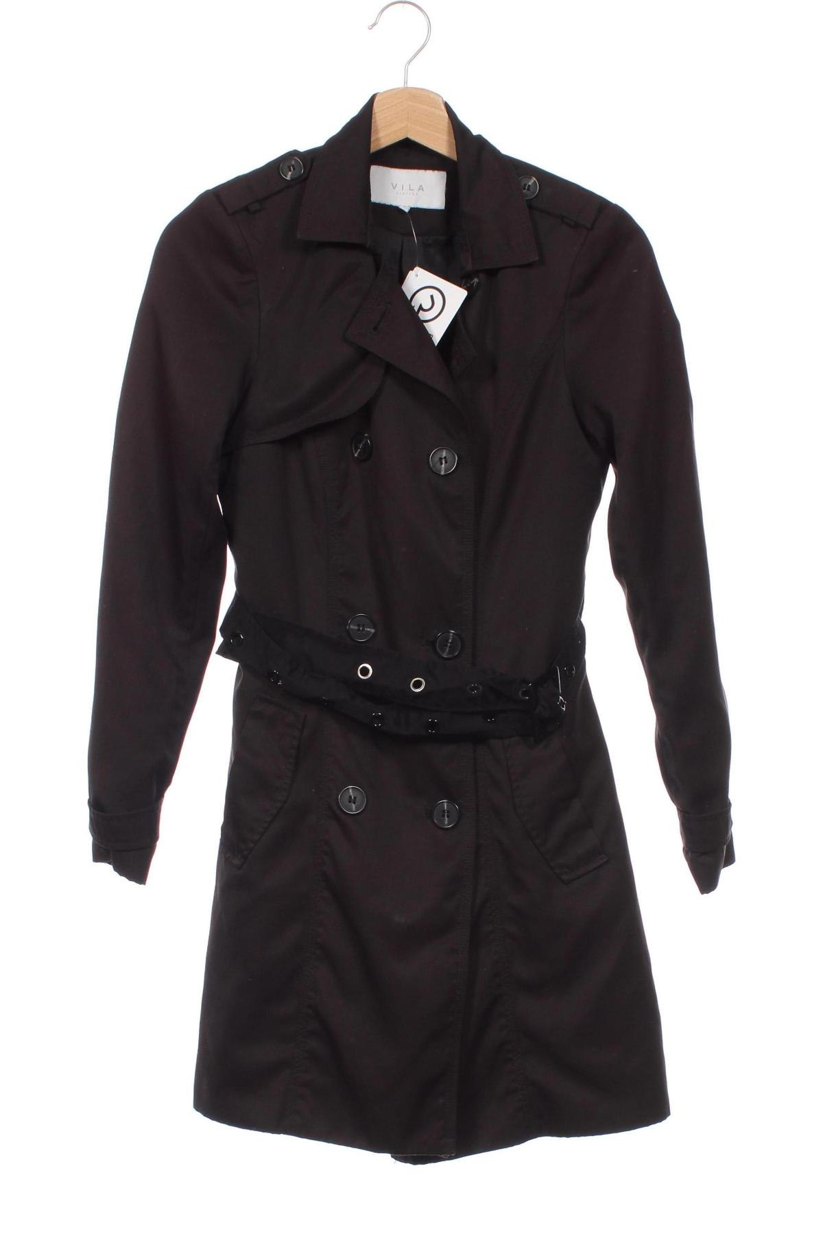 Damen Trench Coat VILA, Größe XS, Farbe Schwarz, Preis € 14,99