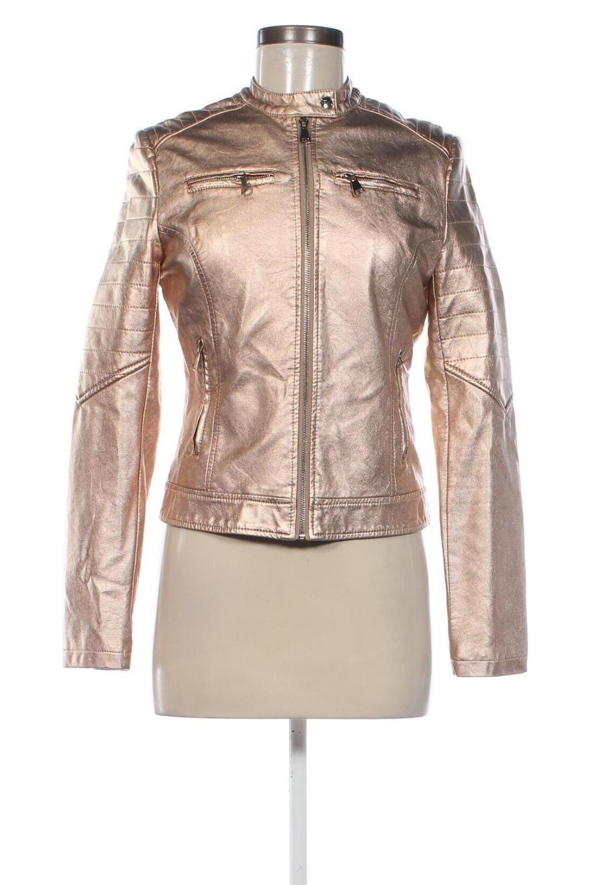 Damen Lederjacke, Größe M, Farbe Golden, Preis 16,99 €