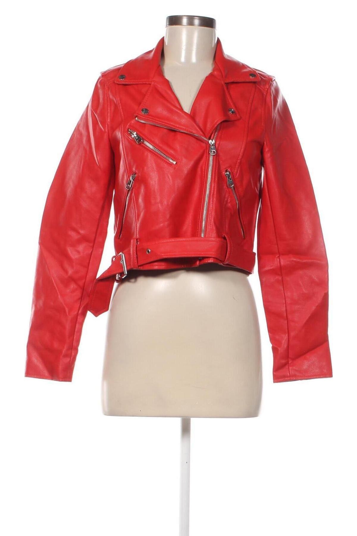 Damen Lederjacke Pull&Bear, Größe M, Farbe Rot, Preis € 40,79