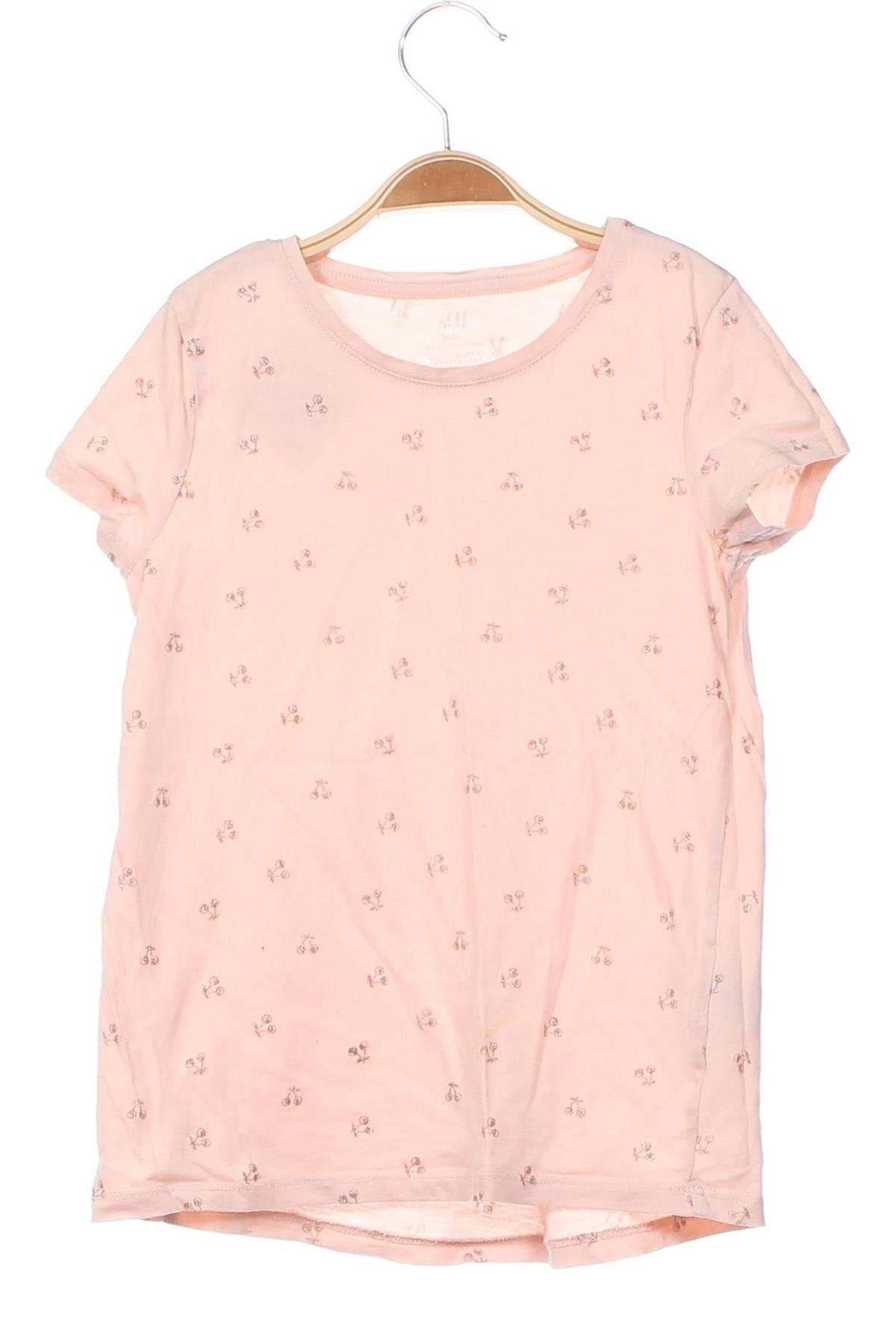 Dziecięcy T-shirt H&M, Rozmiar 6-7y/ 122-128 cm, Kolor Różowy, Cena 16,99 zł