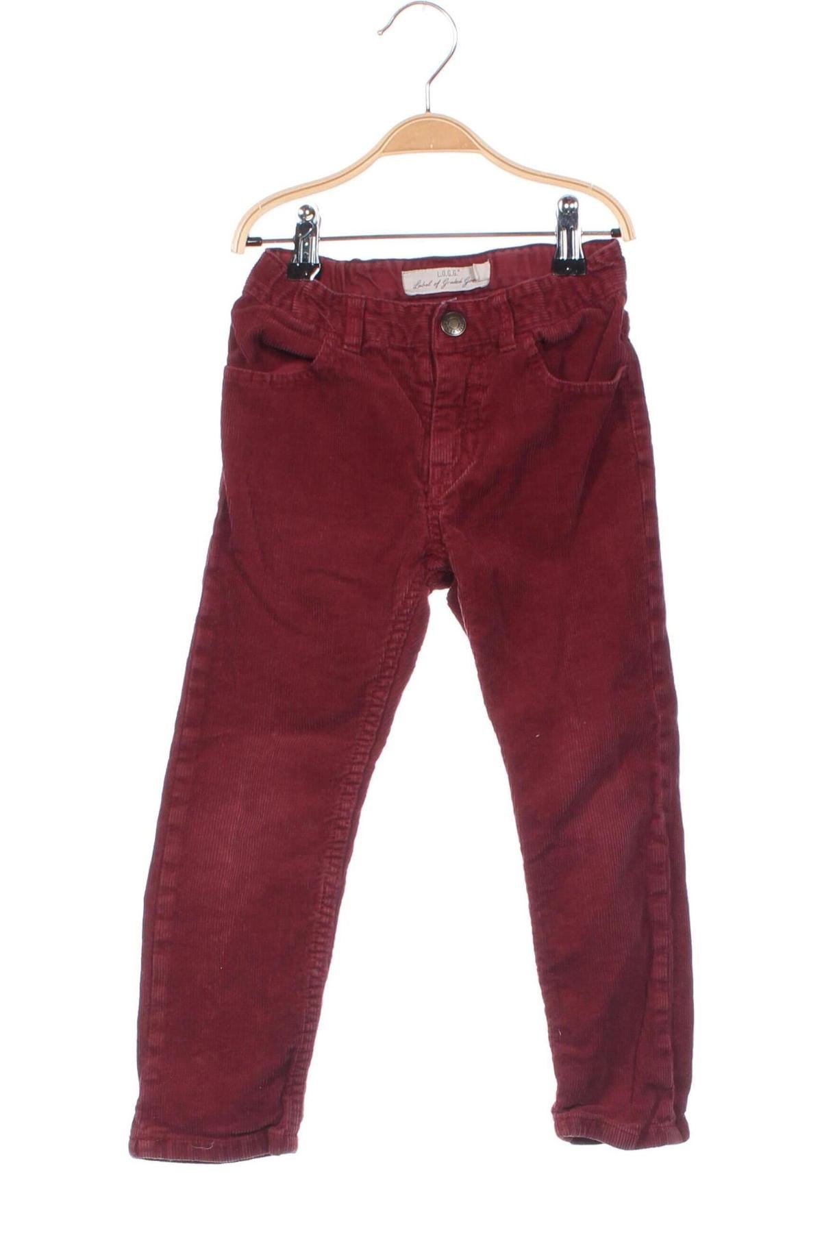 Pantaloni de catifea reiată, pentru copii H&M L.O.G.G., Mărime 4-5y/ 110-116 cm, Culoare Roșu, Preț 32,49 Lei