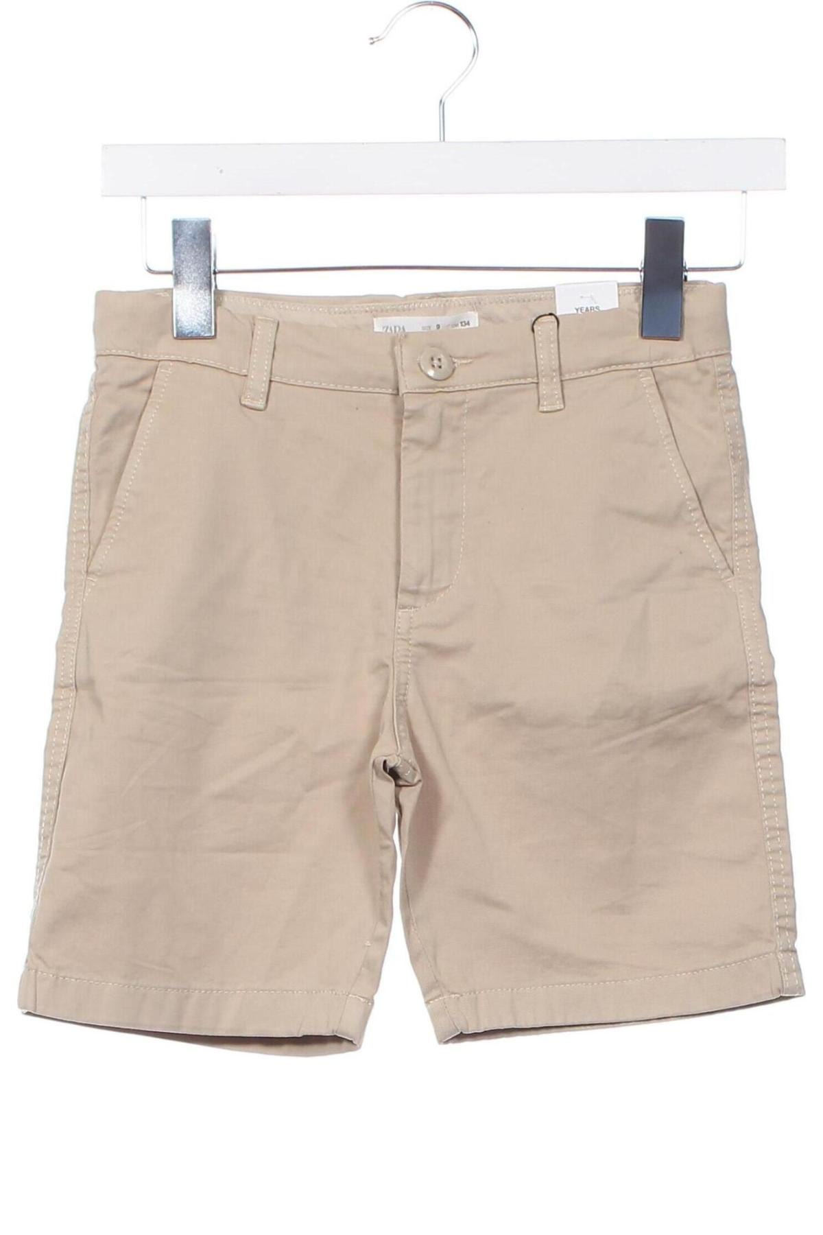 Kinder Shorts Zara, Größe 7-8y/ 128-134 cm, Farbe Beige, Preis 5,99 €