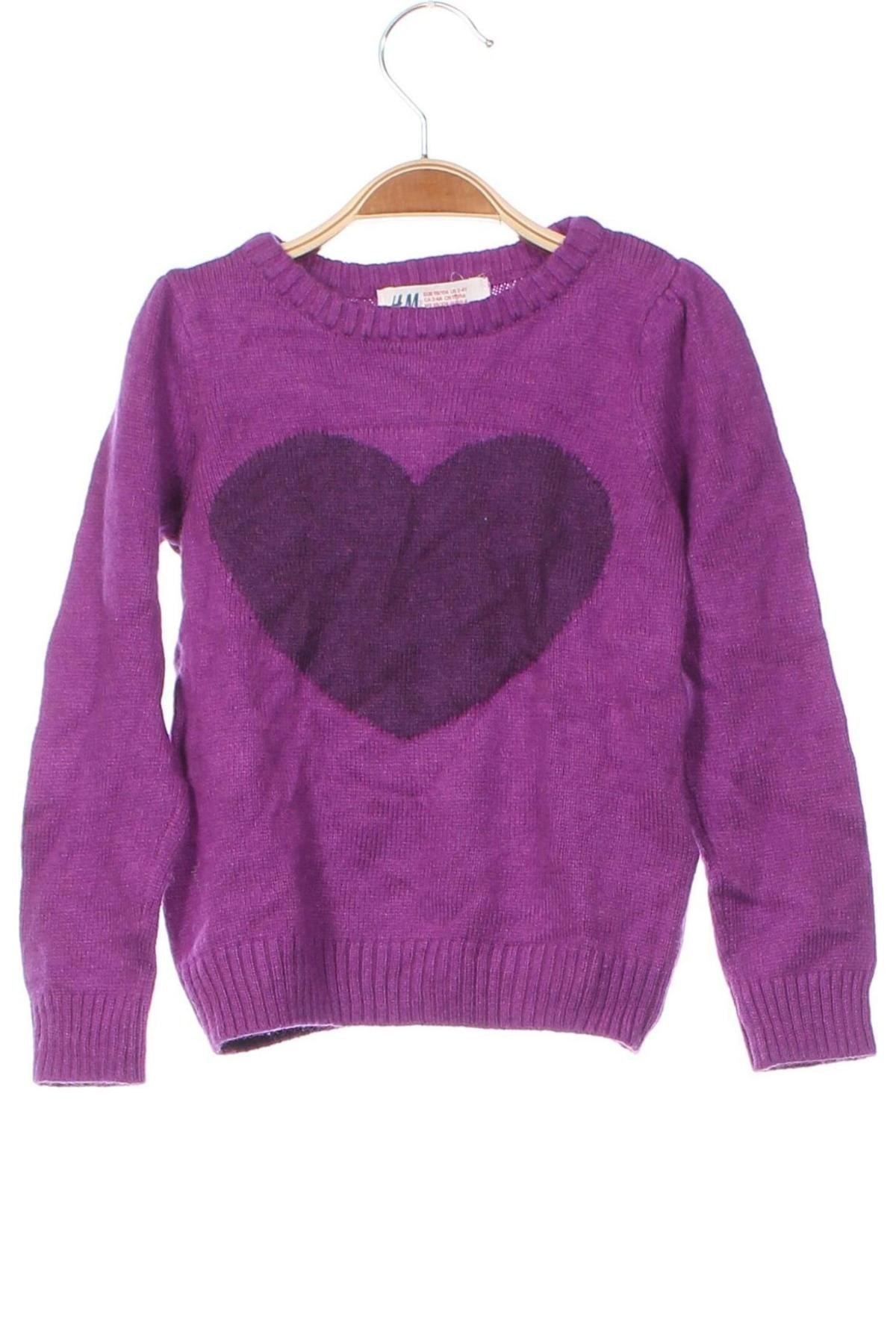 Dziecięcy sweter H&M, Rozmiar 2-3y/ 98-104 cm, Kolor Fioletowy, Cena 27,99 zł