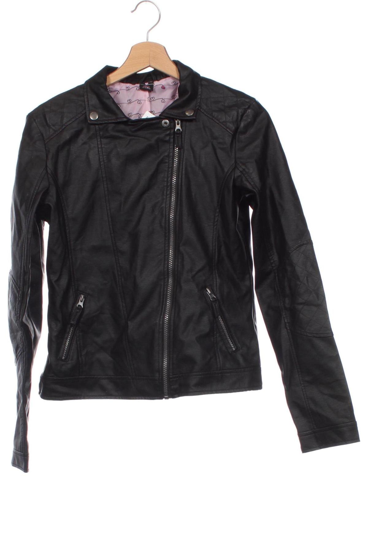 Kinder Lederjacke Y.F.K., Größe 12-13y/ 158-164 cm, Farbe Schwarz, Preis 10,99 €