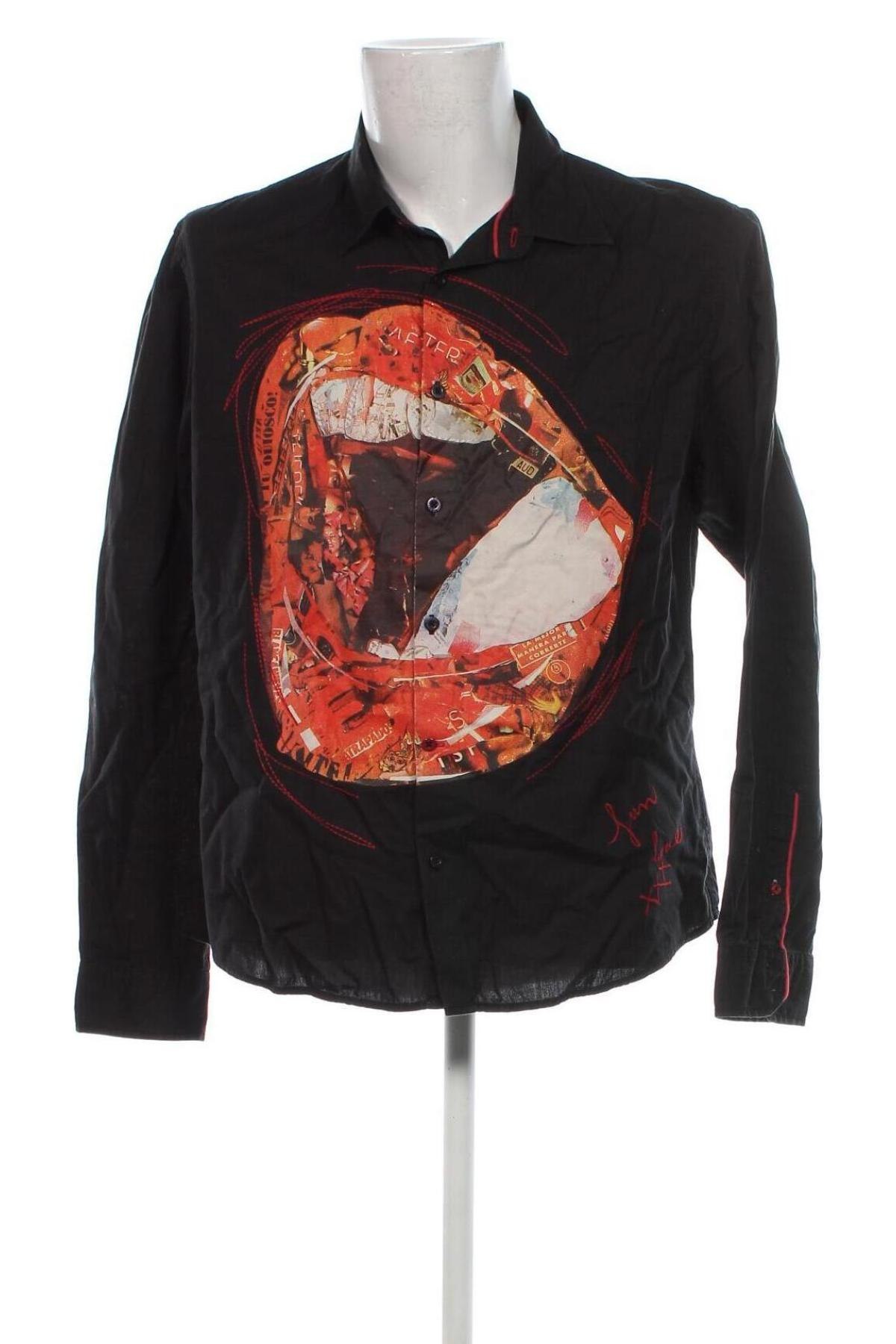 Herrenhemd Desigual, Größe XL, Farbe Schwarz, Preis € 19,99