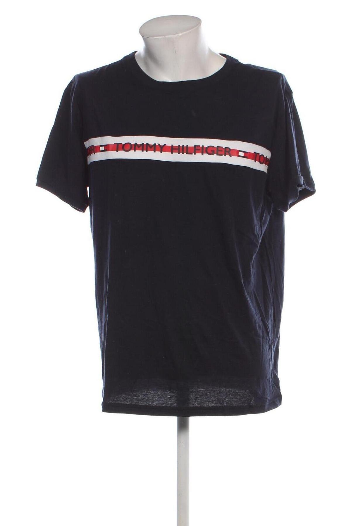 Męski T-shirt Tommy Hilfiger, Rozmiar XL, Kolor Niebieski, Cena 262,99 zł