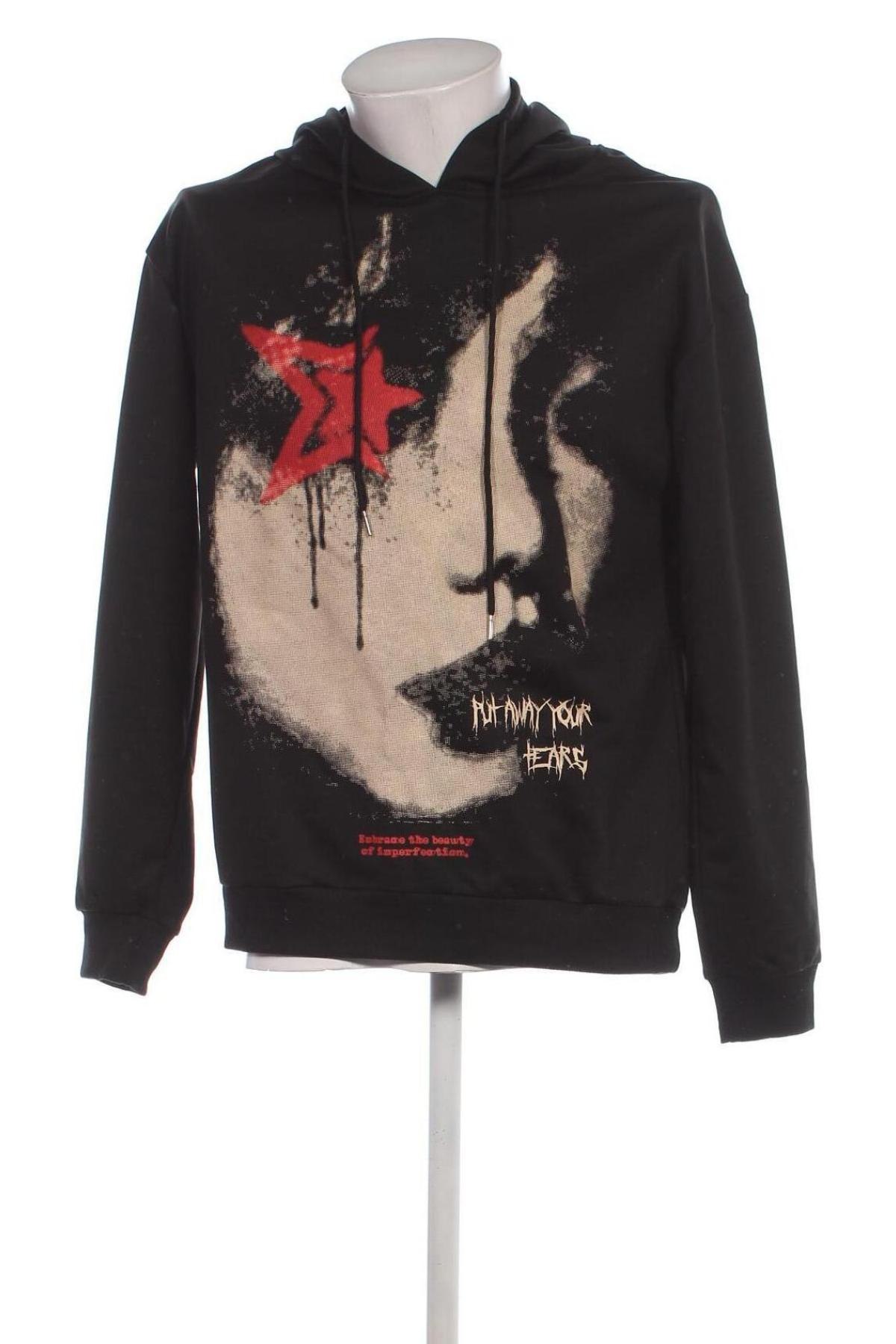 Férfi sweatshirt Romwe, Méret M, Szín Fekete, Ár 3 499 Ft